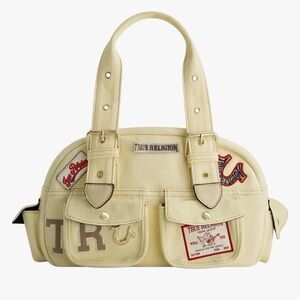 True Religion Tan Shoulder Bag with Patches